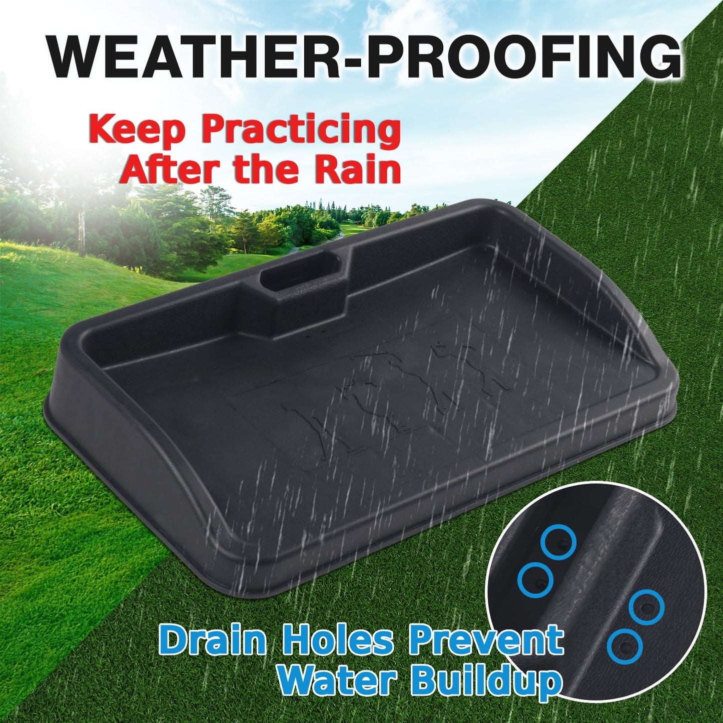 Japard Golf Ball Tray with Built-in Phone Holder Large Capacity 100 Golf Ball Organizer, 23.2" Wide Simulator, Indoor Outdoor Training, Swing Recording Black