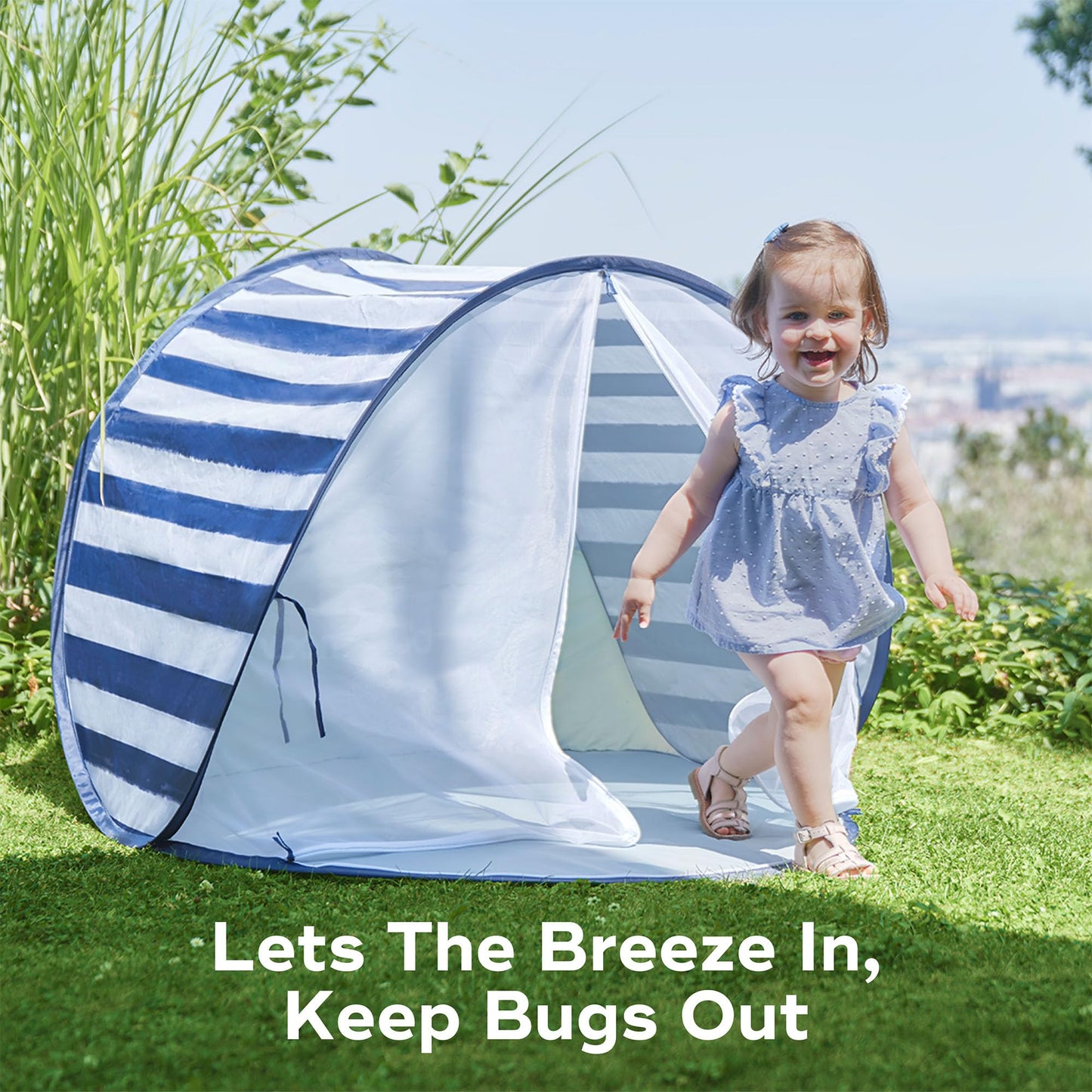 Babymoov Baby Anti UV Tent, Sun Protection UPF 50+, Pop Up Play Tent and Sun Shade, Marine (Summer 2025 Edition)