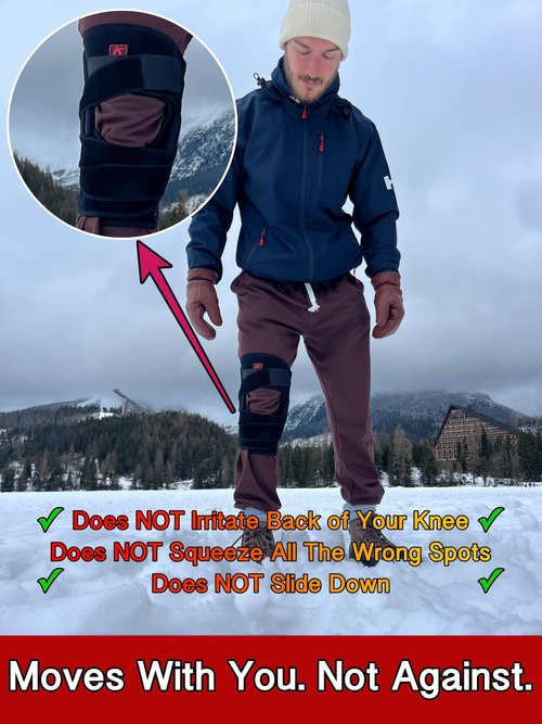 Hinged Knee Brace Support with Strap & Side Patella Stabilizers for Protection & Pain Relief for Arthritis, Meniscus Tear, ACL, MCL - Sports Compression Wrap for Running & Recovery - Men & Women (L)