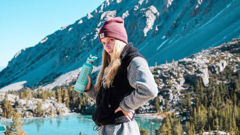 The Coldest Water Insulated Standard Mouth Size 2.0 - Sports Straw Cap Flip Top Lid - Multi-Compatible with Standard Mouth Size Stainless Steel Water Bottles (Fusion Blue)