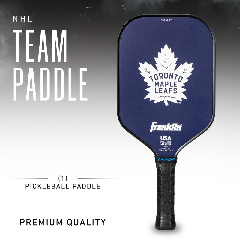 Franklin Sports NHL Toronto Maple Leafs Pickleball Paddle - Official NHL Team Rackets - USAP (USAPA) Approved Premium Quality Pickleball Paddles - Authentic Team Logos + Colors