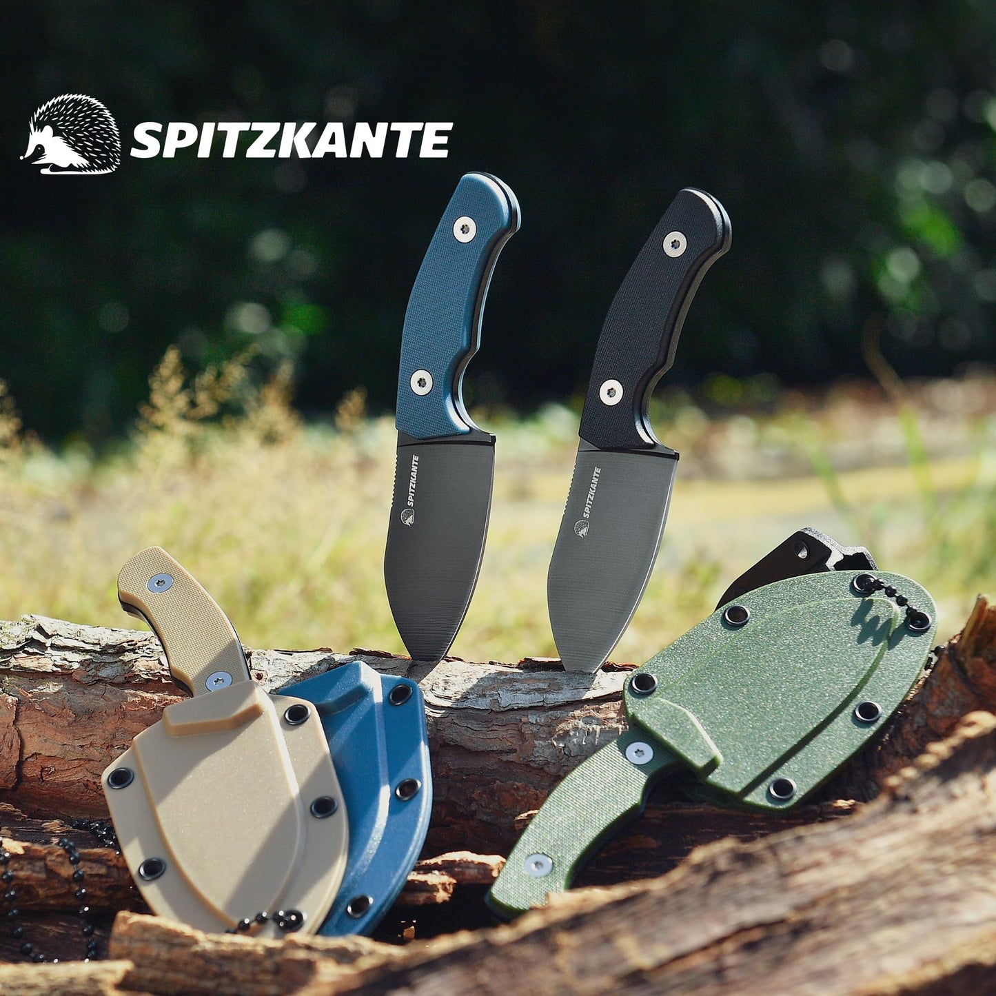 SPITZKANTE P-DA Neck Knife with Sheath and Necklace, EDC Fixed Blade Knife with 2.8" 5Cr14MoV Stainless Steel, Black Handle for Outdoor Use