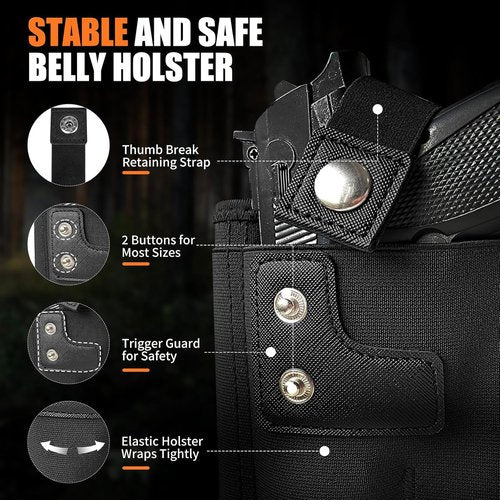 Comfortable Belly Band Holster by [Brand Name] - Breathable Neoprene Waistband Fits Most Handguns
