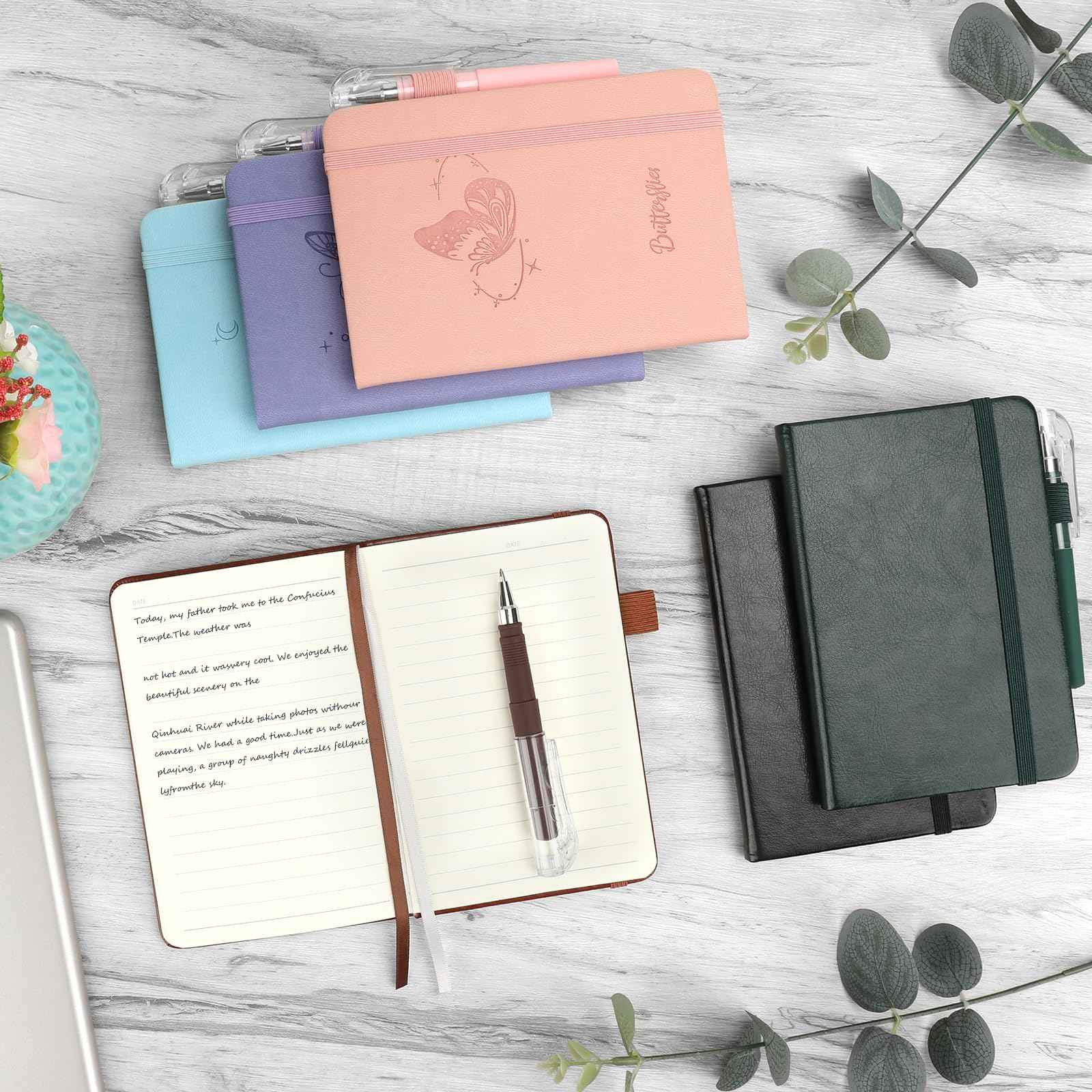 Pocket Small Notebook Journals, 16 Pack (8 Pastel Color) Mini Notebook 3.7x5.7 Journaling Notebooks for Women Men, Hardcover Lined Note Pads with Pens for Work, Business, Travel Journal, Office Supplies