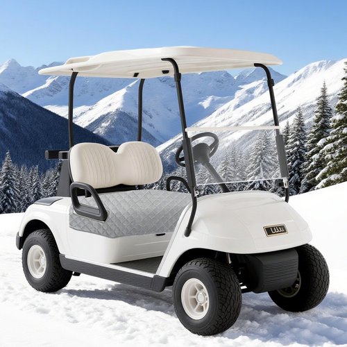 Klmnop Golf Cart Seat Covers, Golf Cart Seat Towel Blanket, Short Plush Surface Non-Slip Bottom Fits for EZGO, Yamaha, Club Car and More 2-Seat Golf Carts(LightGrey)