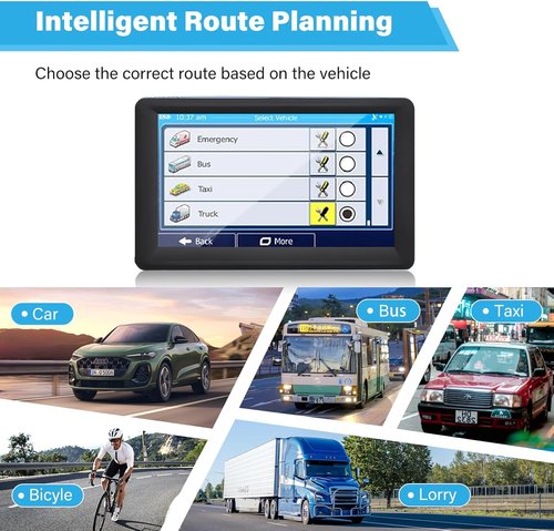 GPS Navigator - 7-Inch Touch Screen with 2026 Maps | Real Voice Turn-by-Turn Directions & Speed Alerts
