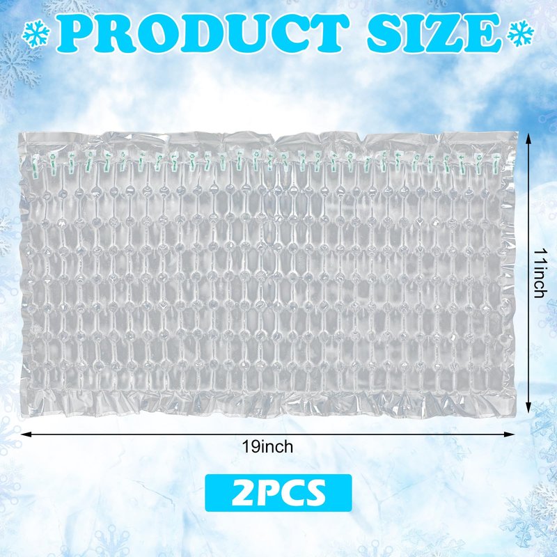 Reallnaive 2 Pack Reusable Freezable Ice Mat Sheets for Coolers Flexible Ice Packs for Food Trays, Cheese Boards, Deli Meats, Veggie Plates, Sushi, Party Platters (Clear)