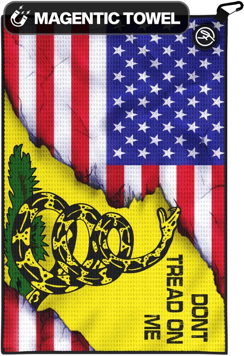 Fore Supply Golf Towel with Magnet - Premium Absorbent Microfiber Towel with Clip - 24"x16" - for Cart, Club or Bag - Golf Rag, Accessories & Golfing Gear - Waffle Weave Pattern (Tread USA)