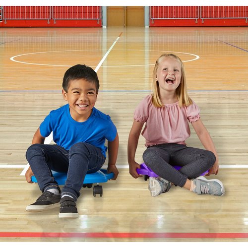 hand2mind Purple Indoor Scooter Board with Handles, Sit Down Floor Scooter, Gym Activities for Kids, Indoor Sport Recess Games, Physical Education Equipment, Gross Motor Toys
