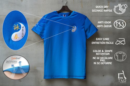 TAO MARTIAL Wing Chun T-Shirt Quick Dry Lightweight Breathable Sport Tshirt, ST222 (Grey, Size XXL)