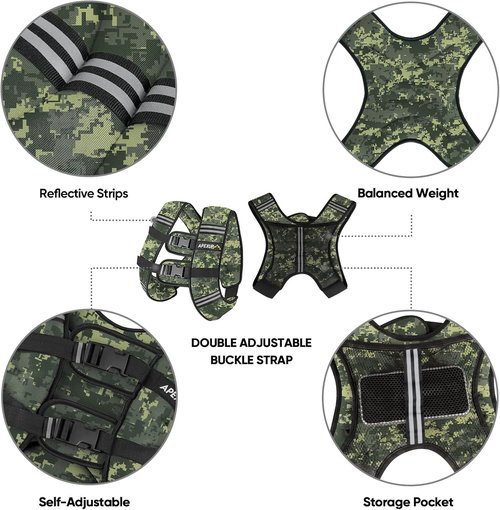 APEXUP Weighted Vest - Adjustable Weight Vest for Strength Training & Running | Unisex Fitness Gear