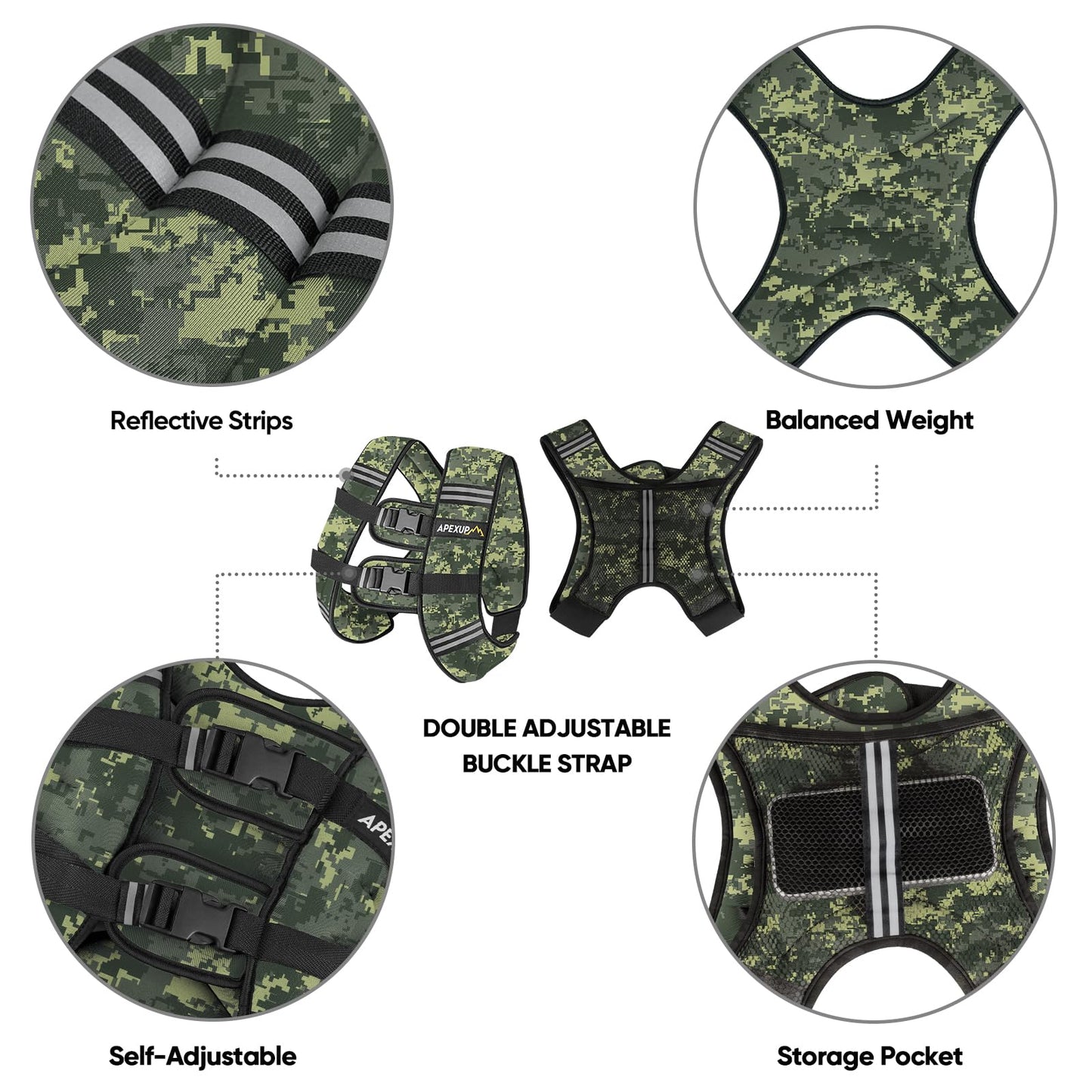 APEXUP 30lbs Weighted Vest Men Women, Weight Vest for Women Workout Equipment for Strength Training Running (Purple)