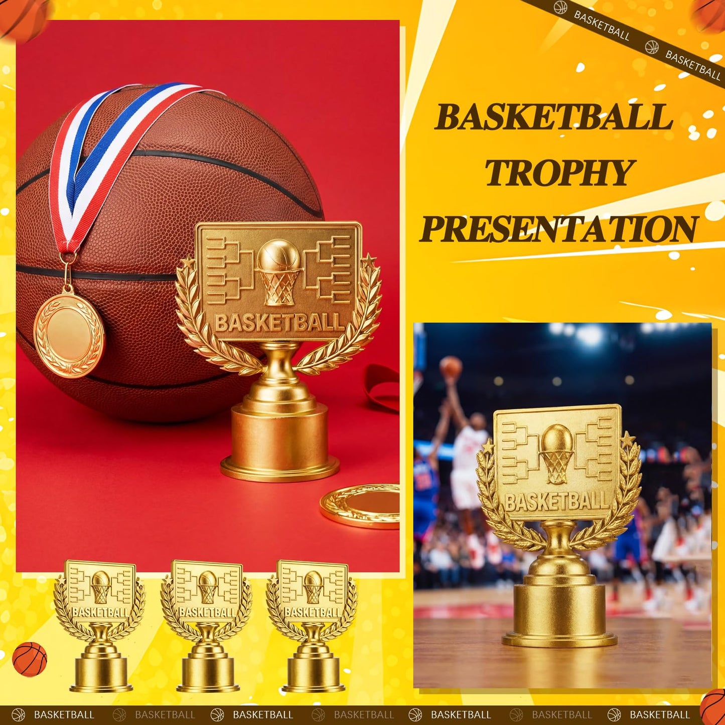 Amyhill March Basketball Trophy Madness Basketball Winner Award for Madness Challenge Tournament Funny Sports Recognition Trophy Gift for Team Competition Prizes