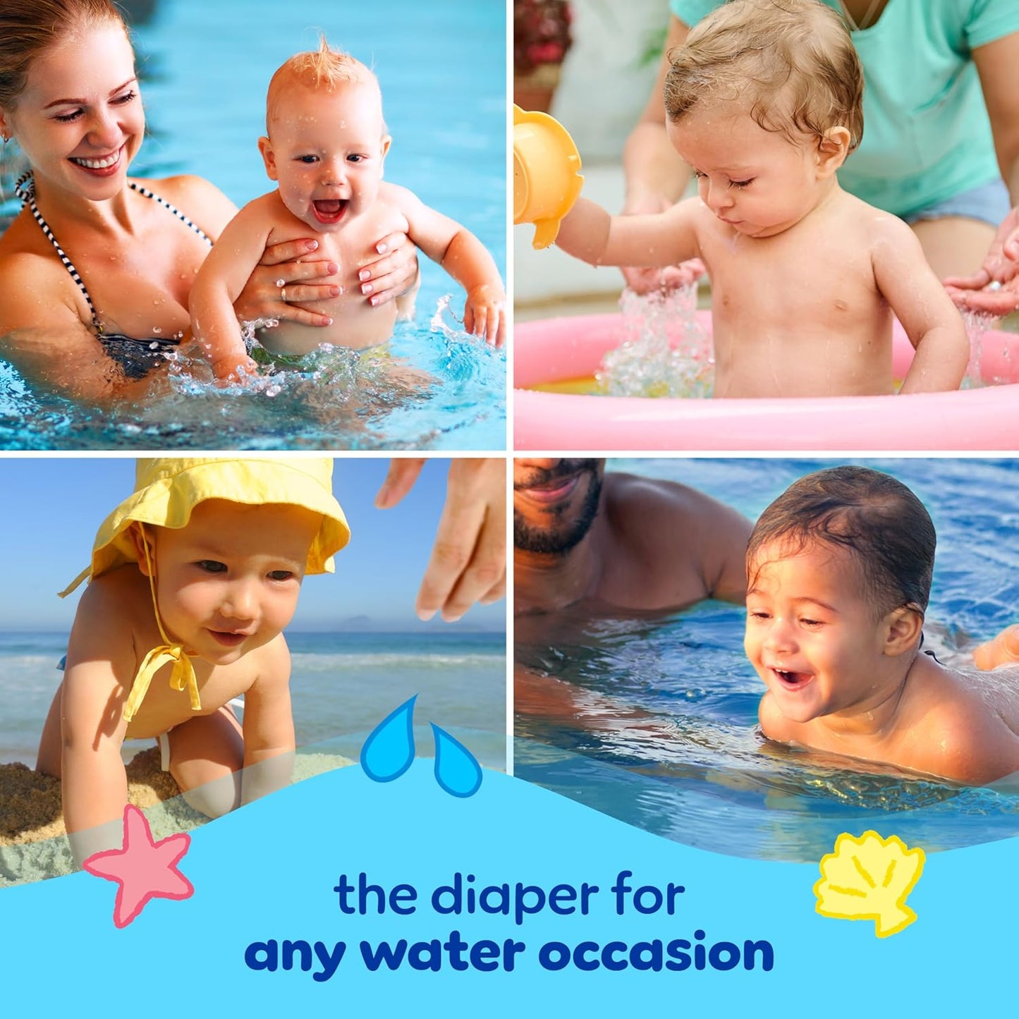 Pampers Swim Diapers - Splashers - Gap-Free Disposable Baby Swimming Pants, Size 2-3, 20 Count