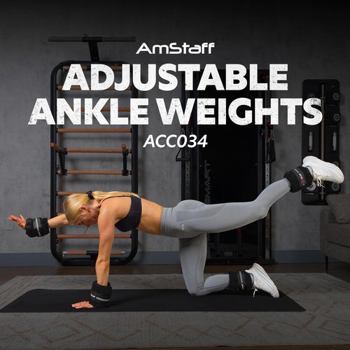 AmStaff Fitness Adjustable Ankle Weights 1 Pair 2 4 6 8 10 Lbs Leg Weight Straps for Strength Training, Walking, Jogging, Running, and Fitness Workouts – 1-5 lbs Each Ankle, 10 lbs Pair Set (Black)