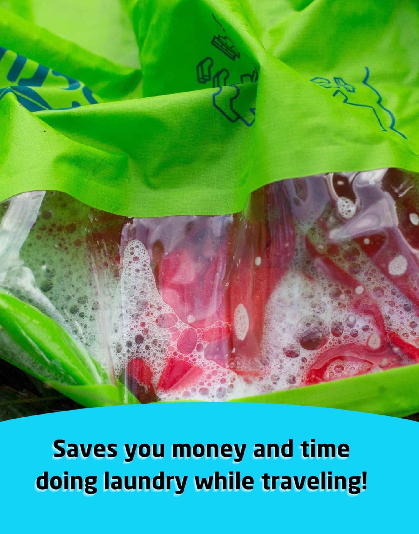 Scrubba Wash Bag Portable Washing Machine - Lightweight Manual Washing Machine for Travel, Camping, Laundry, Baby Clothes - Travel Essentials, Gift - use with Laundry Detergent/Sheets - 5.3 oz.