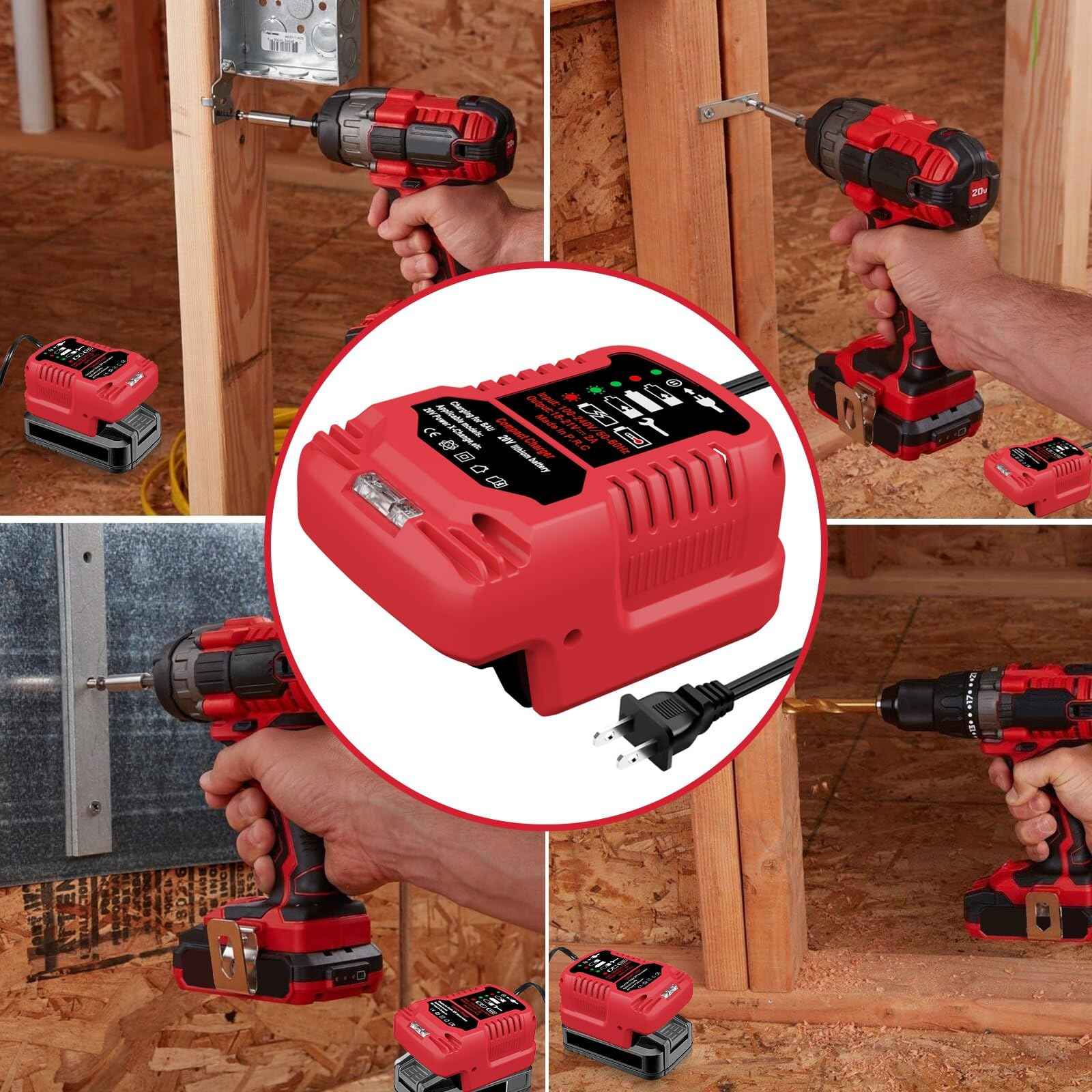 JHBZ Mini Charger for Bauer 20V Battery,1701C-B 20V Battery Adapter Replacement for Bauer 20V Hyper .max Lithium Ion Battery Power Equipment Drill Battery Charger(Battery Not Included)