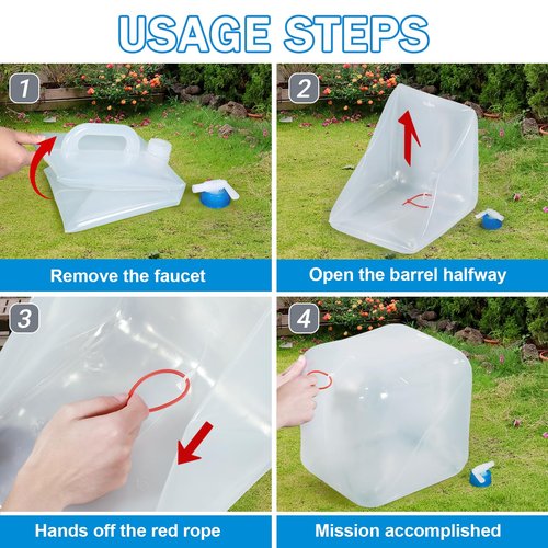 ASEVAT [2 Pack] 5.3 Gallon /20L Collapsible Water Container with Spigot & Handle, BPA Free Foldable Water Storage Cube, Portable Water Jug for Camping, Hiking, Emergency & Survival Kits