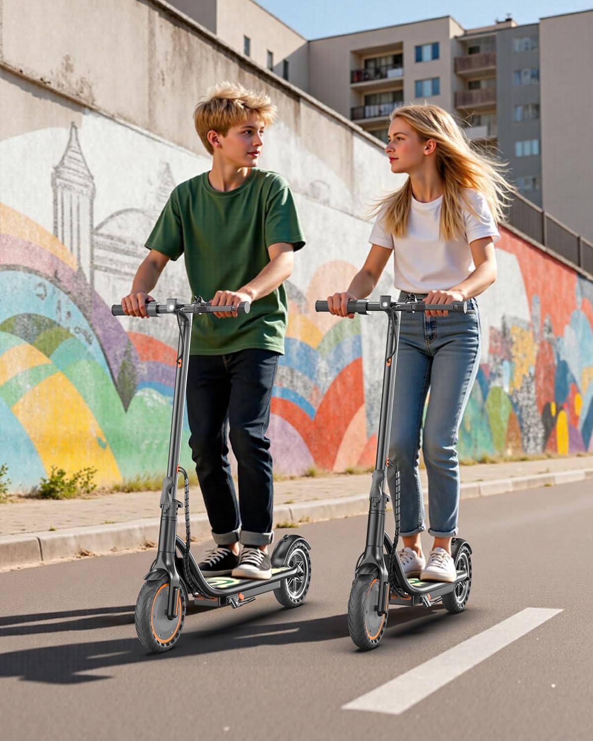 Sigravy Electric Scooter - Foldable Commuter E-Scooter with 500W Motor, 19 MPH, 21 Miles Range, Dual Suspension