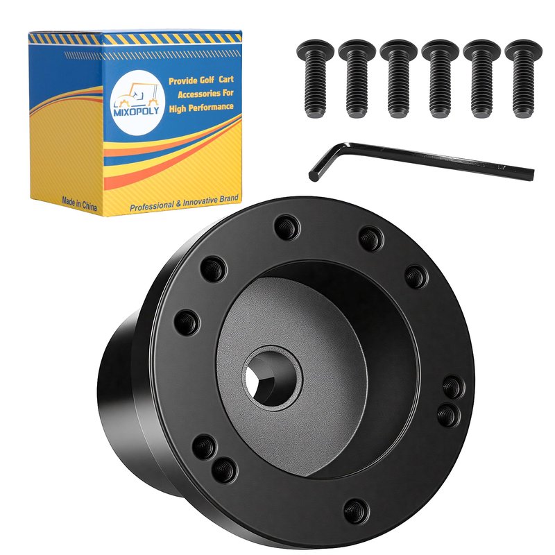 MIXOPOLY Golf Cart Steering Wheel Hub Adapter fits Club Car Precedent Model, Black and Anti-rust