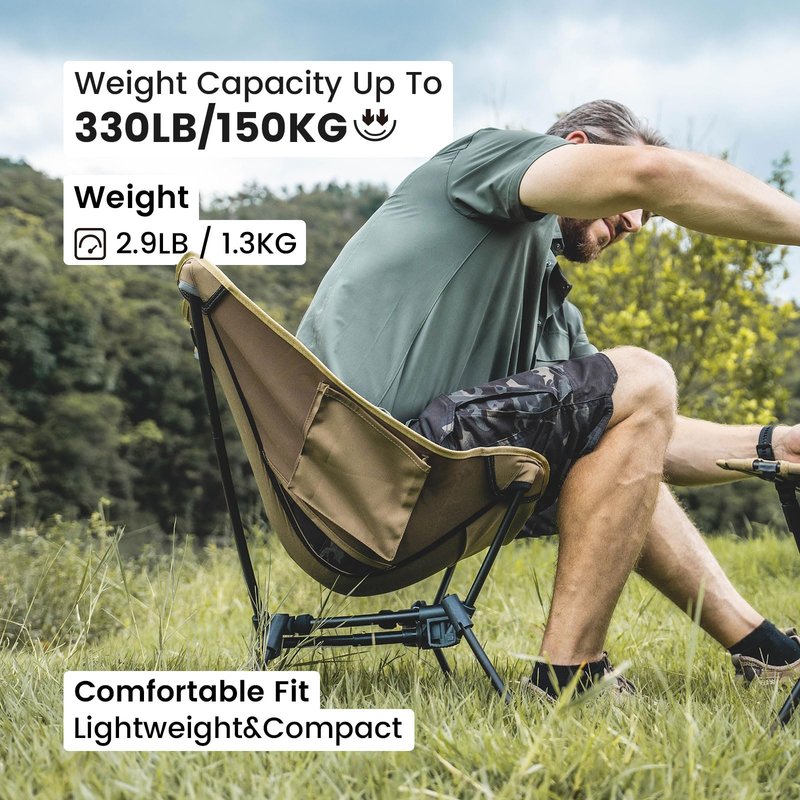 ONETIGRIS 2 Pack Tigerblade Camping Chair, Lightweight Folding Backpacking Hiking, Compact Portable 330 lbs Capacity