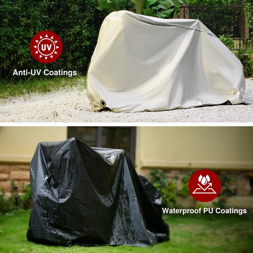 Puroma Bike Cover for 1 Bike, 190T Outdoor Waterproof Bicycle Covers Rain Sun UV Dust Wind Proof with Lock Hole for Mountain Road Electric Bike (Basic Black)