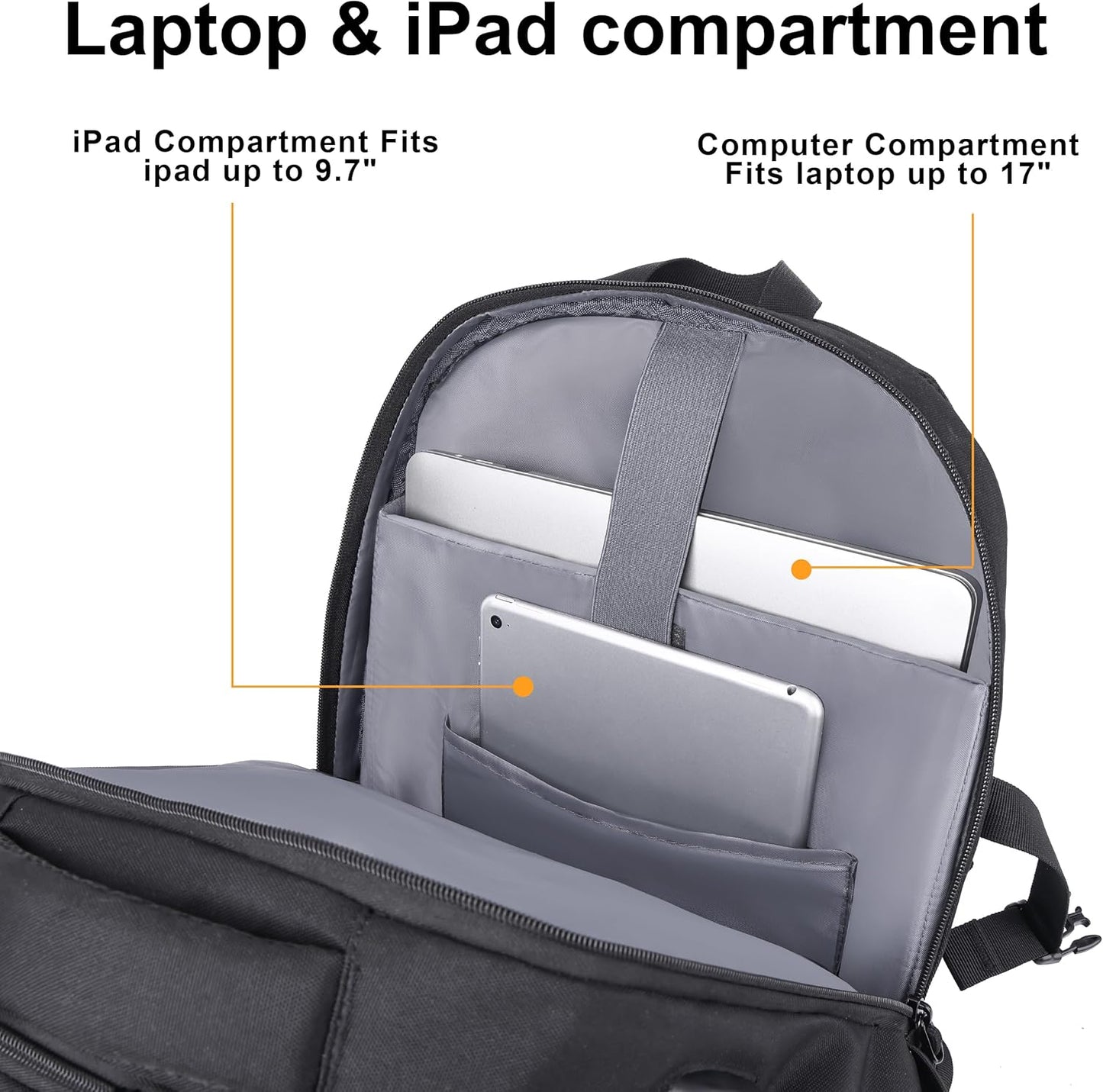 Mozeto Laptop Backpack - 17 Inch Tactical Utility Bag for Men with USB Charger Port | Travel-Approved