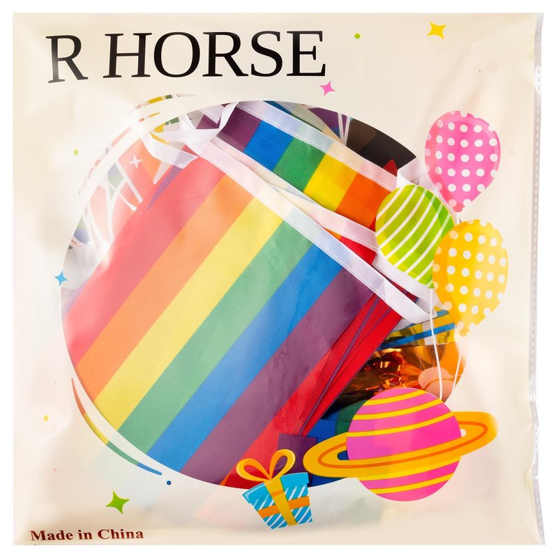 R HORSE LGBT Golf Cart Decoration Kit - 40Pcs Gay Pride Rainbow Parade Golf Cart Decor with Pleated Fan Flag, Tassel, Banner, Flags and Stickers for LGBT Pride Month Rainbow Festival Parade Events