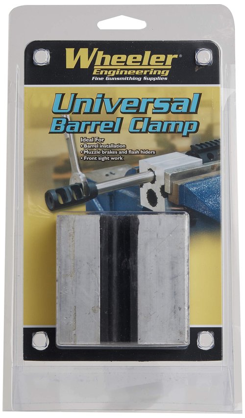Wheeler Universal Barrel Clamp Constructed from Aircraft Grade Aluminum with Non-Marring Surface for Firearms and Gunsmithing, Silver