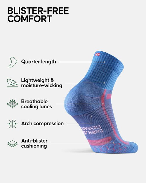 DANISH ENDURANCE Ultra-Comfort Running Socks | Performance for Men & Women - 3 or 5 Pack