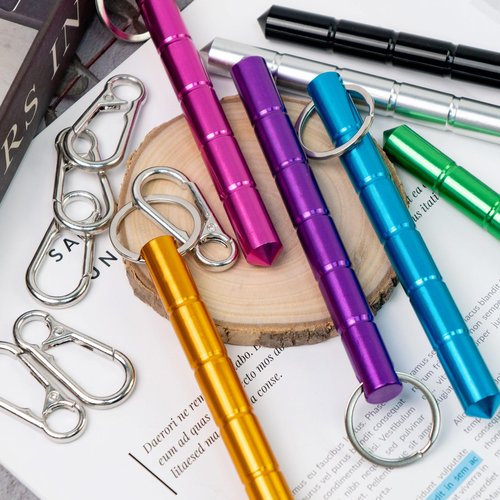 GTILE 7Pcs Safety keychain Set Protection Keychain, Aluminum Keychain Keychain Set, Tactical Glass Breaker Tool, Self Defense Weapon for Women Ladies Girls (colorful)