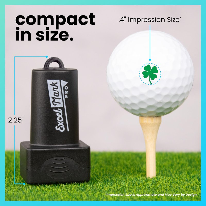 ExcelMark Clover Golf Ball Stamp Gift Set with Tin and Lanyard