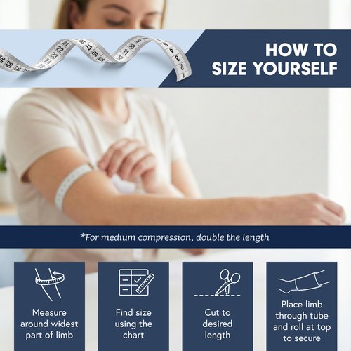 KinGrip Tubular Elastic Support Bandages by Kinship Comfort Brands Tubular Bandage Protects Fragile Skin Latex-Free Wound Care for Edema and Lymphedema Support | Made in USA | Size F 4”x11 Yards