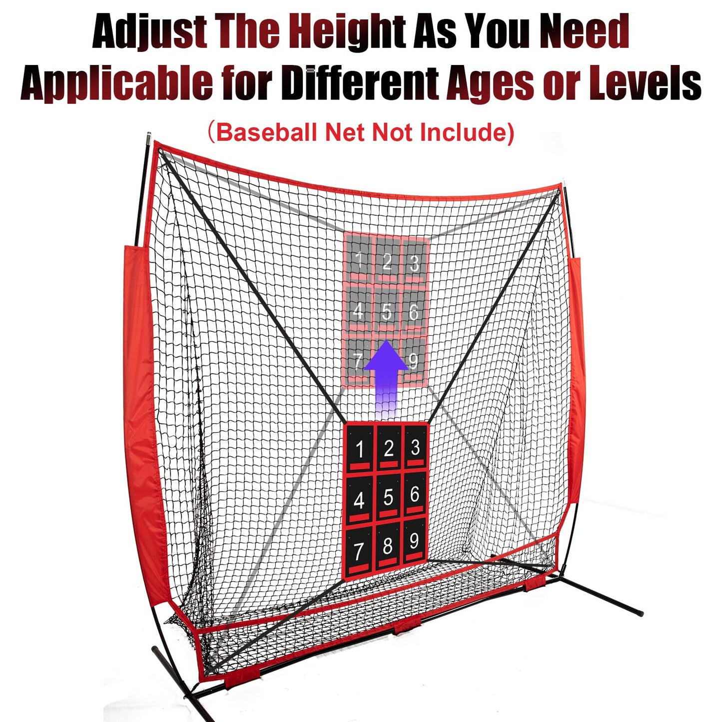 Waterproof Strike Zone Target Net,19 * 27in Clear Numbered Strike Zone,Adjustable and Durable Pitching Net with Strike Zone for Baseball&Softball Net,Applicable for Various Age Pitching Training
