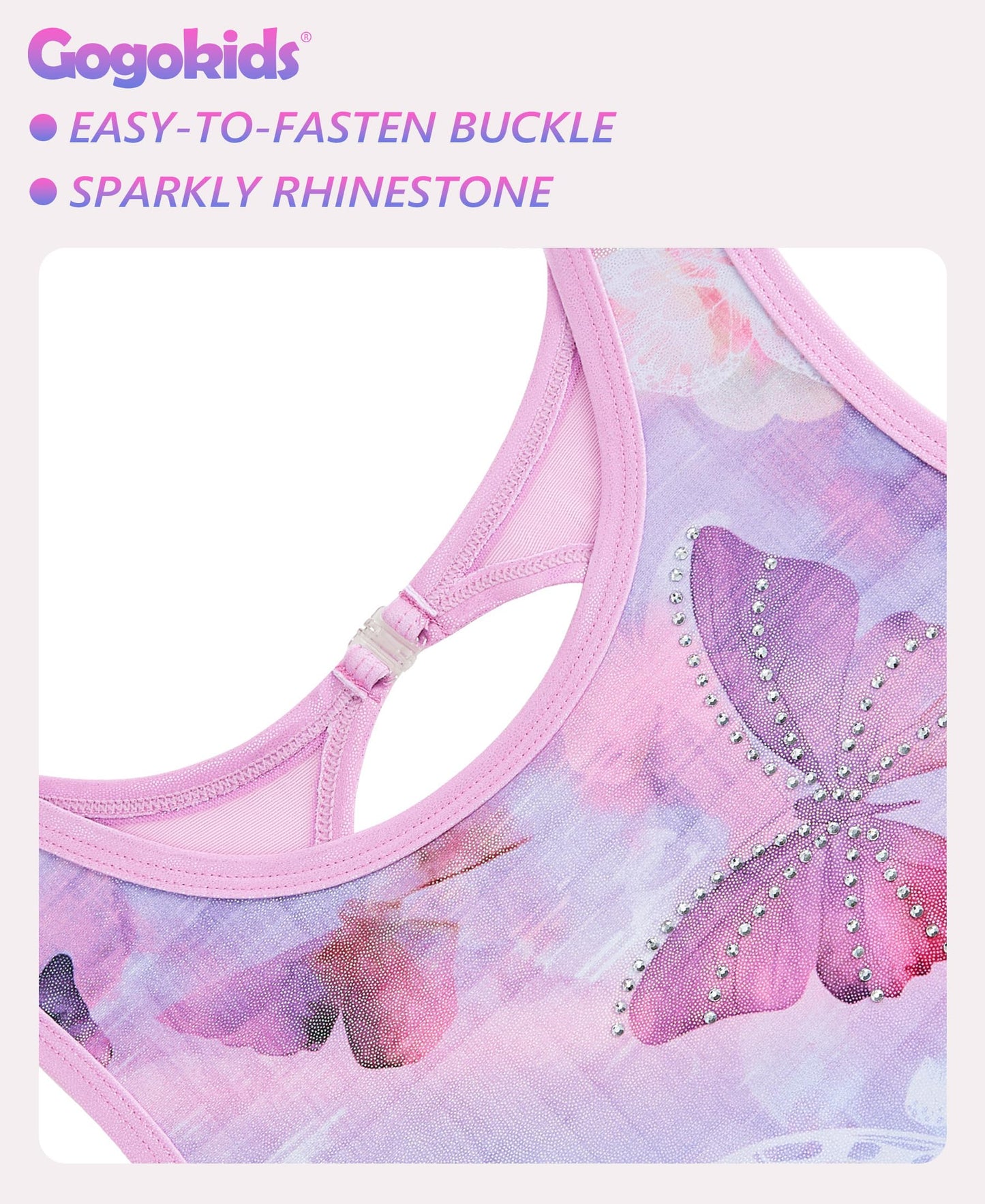 Gogokids Gymnastics Leotards for Girls Sparkly Rhinestone Mesh Cutout Back Dance Unitards Biketards with Shorts Activewear, Pink, 5-6 Years