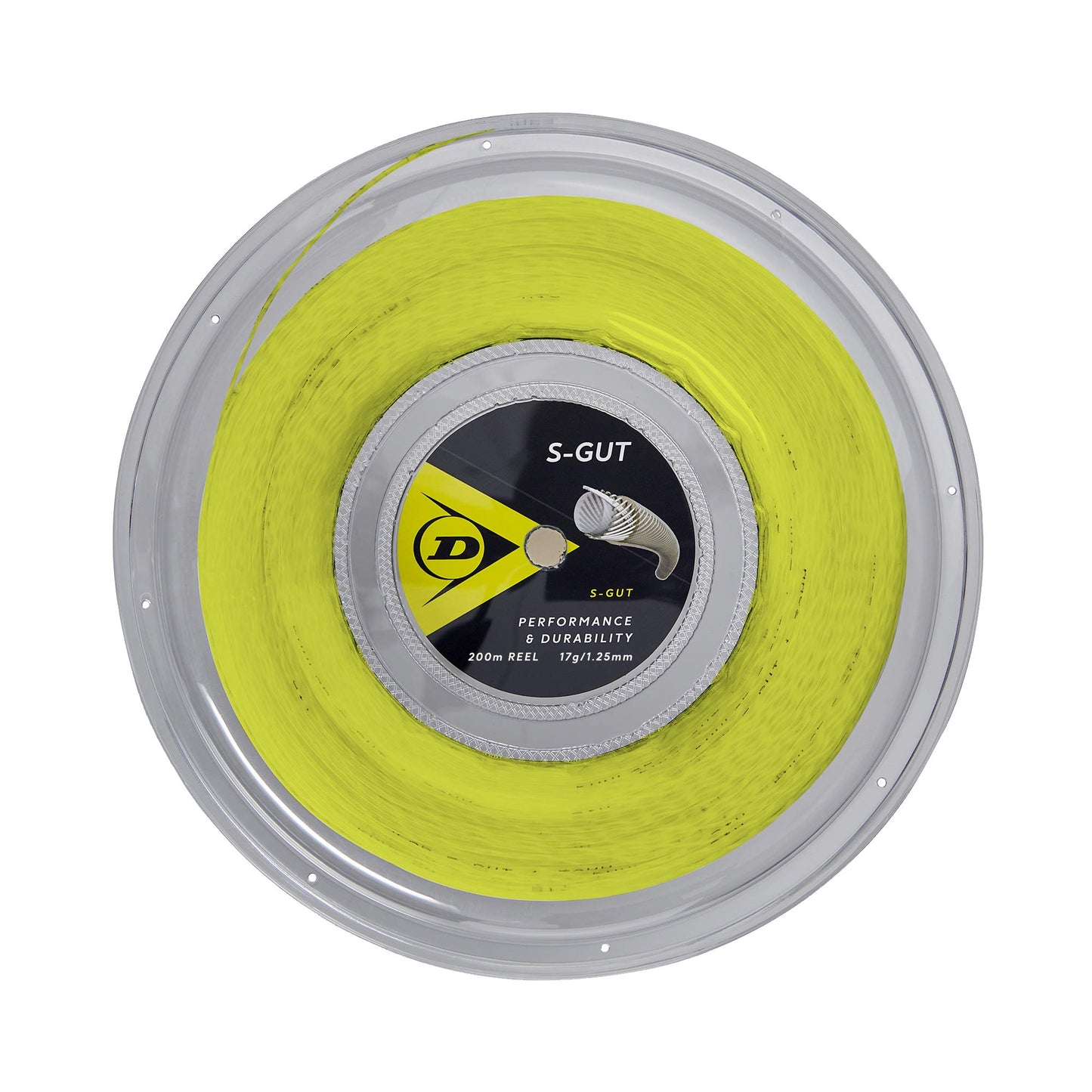 Dunlop Sports S-Gut 17G Tennis String, Yellow, 660' Reel