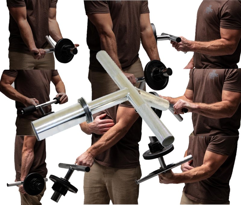 The Strong Arm - *ORIGINAL* Forearm and Wrist Strengthener, Grip Trainer, Forearm exerciser, wrist bar, hand barbell, forearm extensors trainer, Most Versatile Forearm Tool, USA SMALL BUSINESS ORIGINAL- NON CHINESE KNOCK OFF.
