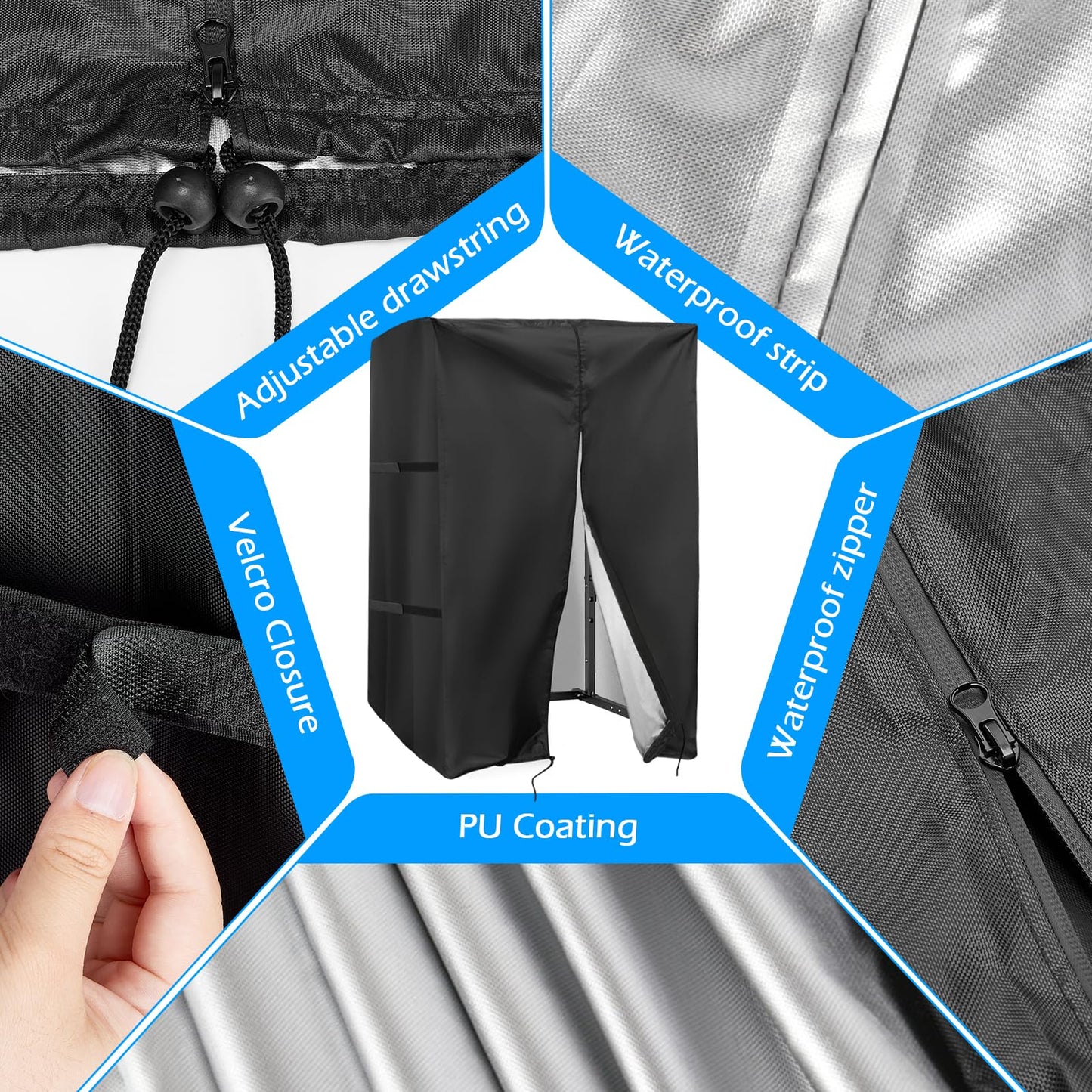 Safipotts Squat Rack Cover, Waterproof Outdoor Gym Equipment Covers with Zipper for Squat Rack/Weight Lifting Rack/Home Gym Workout Equipment (87" W x 65" D x 88" H)