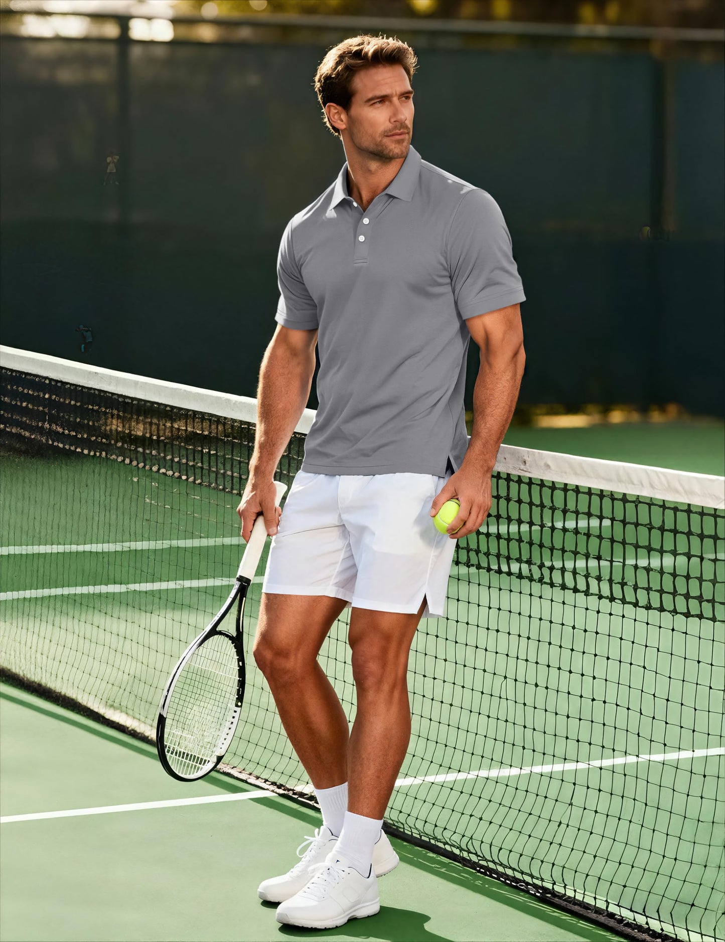MAGCOMSEN Polo Shirts for Men Short Sleeve Performance Golf Polos Moisture Wicking Casual Collared Shirts Summer Top