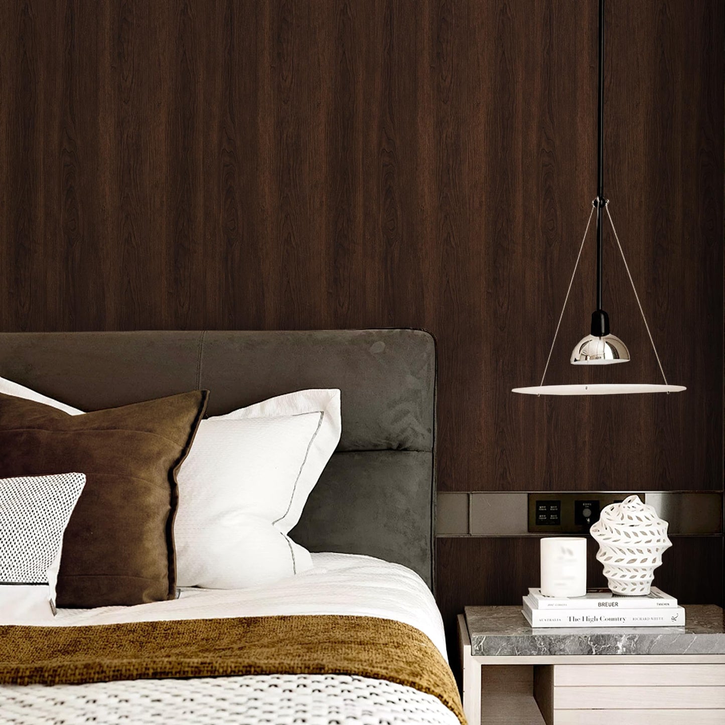 Wood Grain Contact Paper Self Adhesive 17.7'' x 118'' - Peel and Stick Wallpaper for Countertop Kitchen Cabinet - Counter Top Waterproof Walnut Wooden Vinly Wrap for Cabinets and Countertops