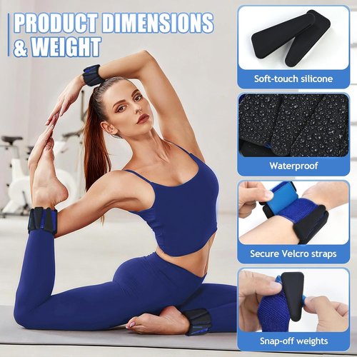 BECOJADDE Ankle Weights - Adjustable 1 lb/2 lb Set for Women & Men | Ideal for Walking, Yoga & Gym