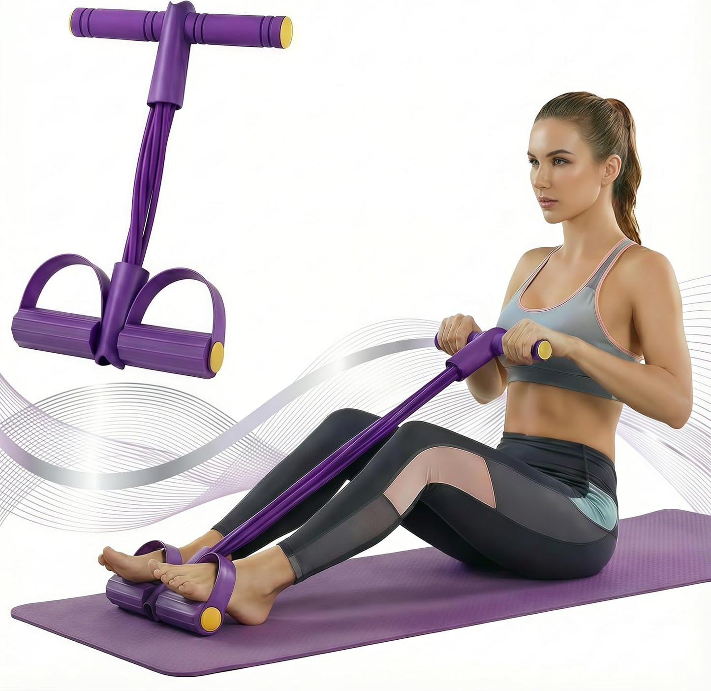 Pedal Resistance Band - 6-Tube Foot Pedal & Ankle Puller for Full Body Workout | Home Gym Equipment