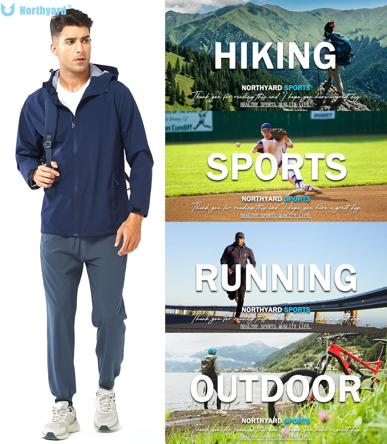NORTHYARD Men's Athletic Running Pants - Lightweight Quick-Dry Joggers for Gym & Sports Training
