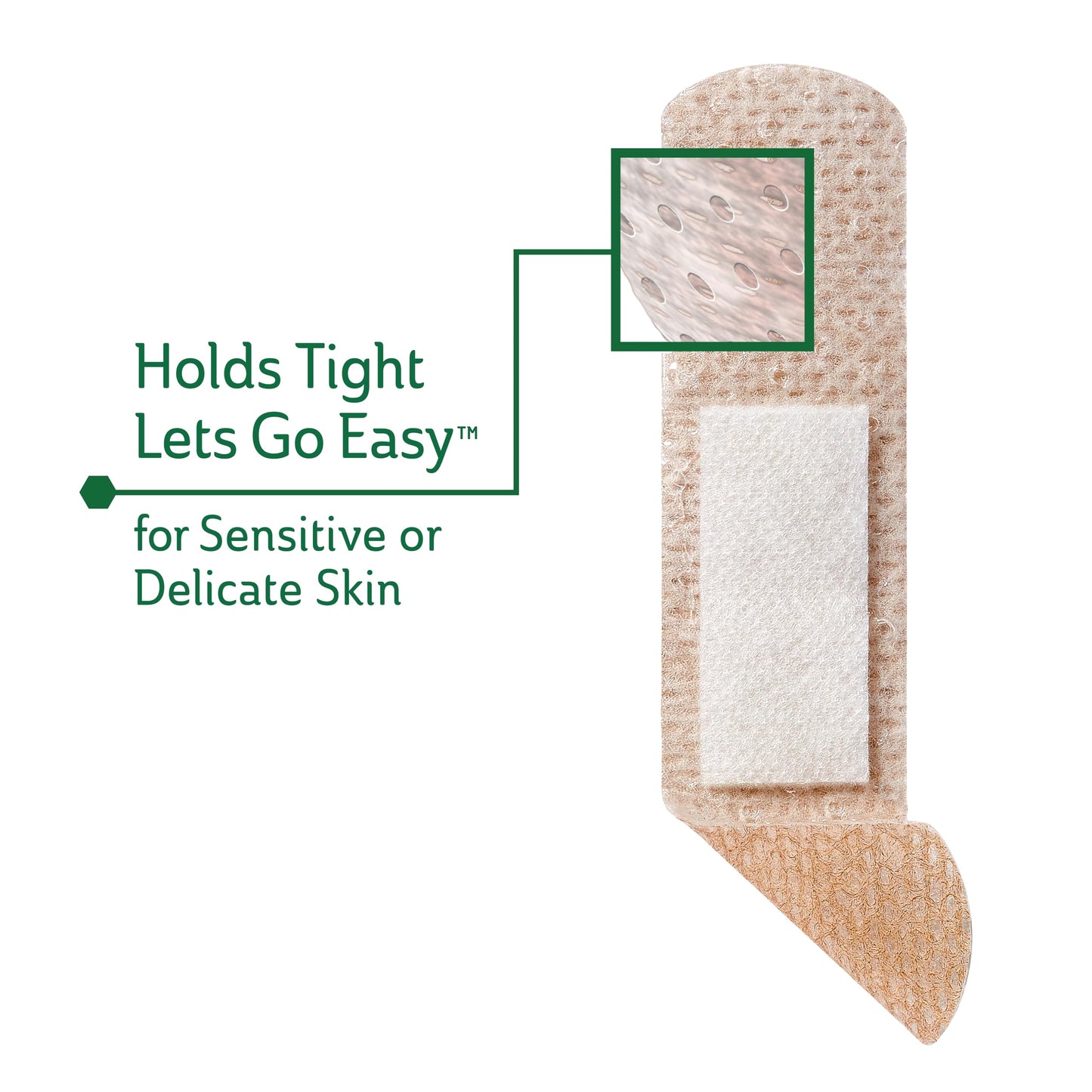 CURAD Truly Ouchless! Silicone Bandages, .75" x 3", for Sensitive or Delicate Skin, Flexible Fabric, Protects Scrapes, Cuts & Burns (Pack of 480)