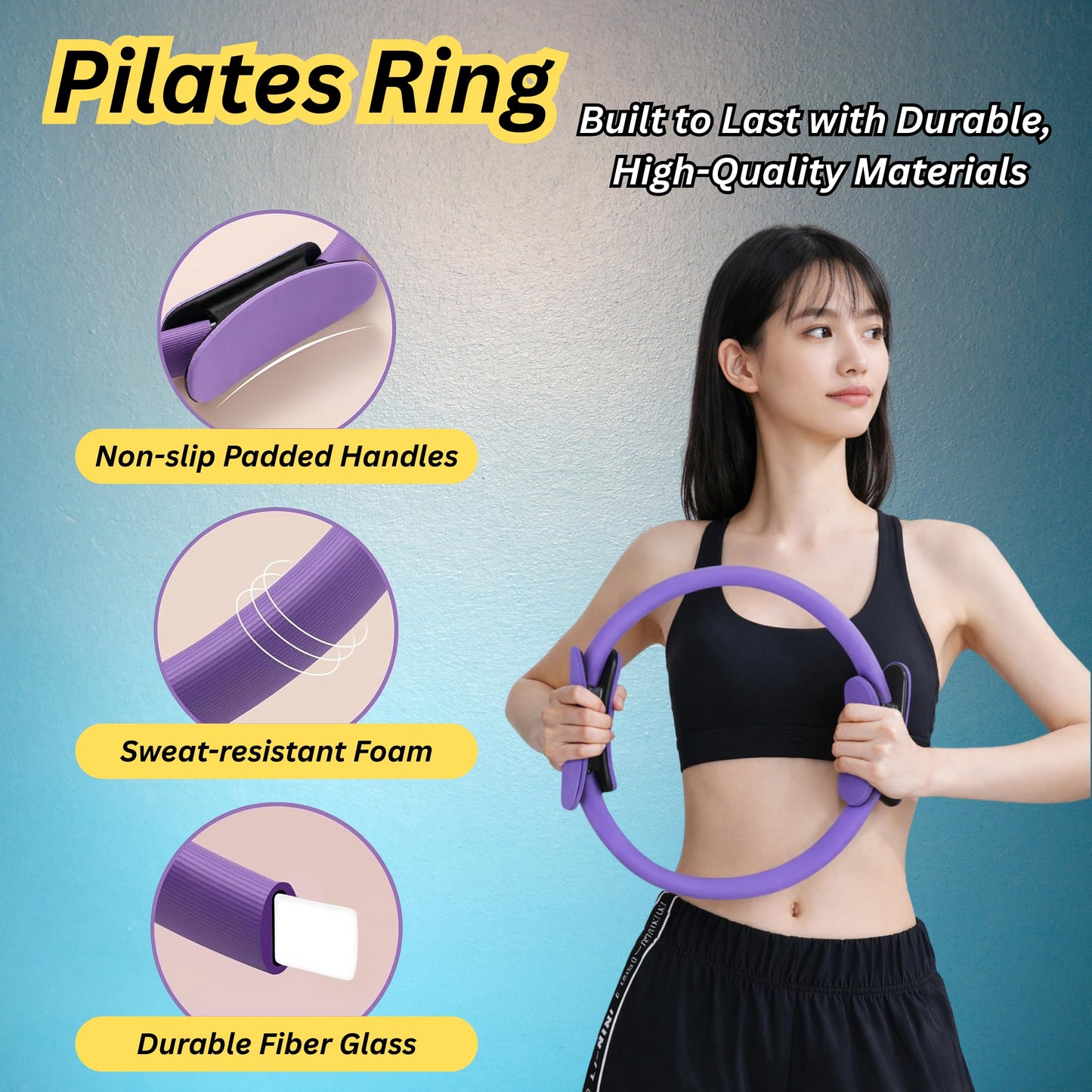 Mjhluxe Pilates Kit for Home Workouts, 13-Pcs Pilates Essentials Kit with Ring and Ball Set, Resistance Bands, Home Pilates Equipment for Women, Starter Workout Kit for Beginners