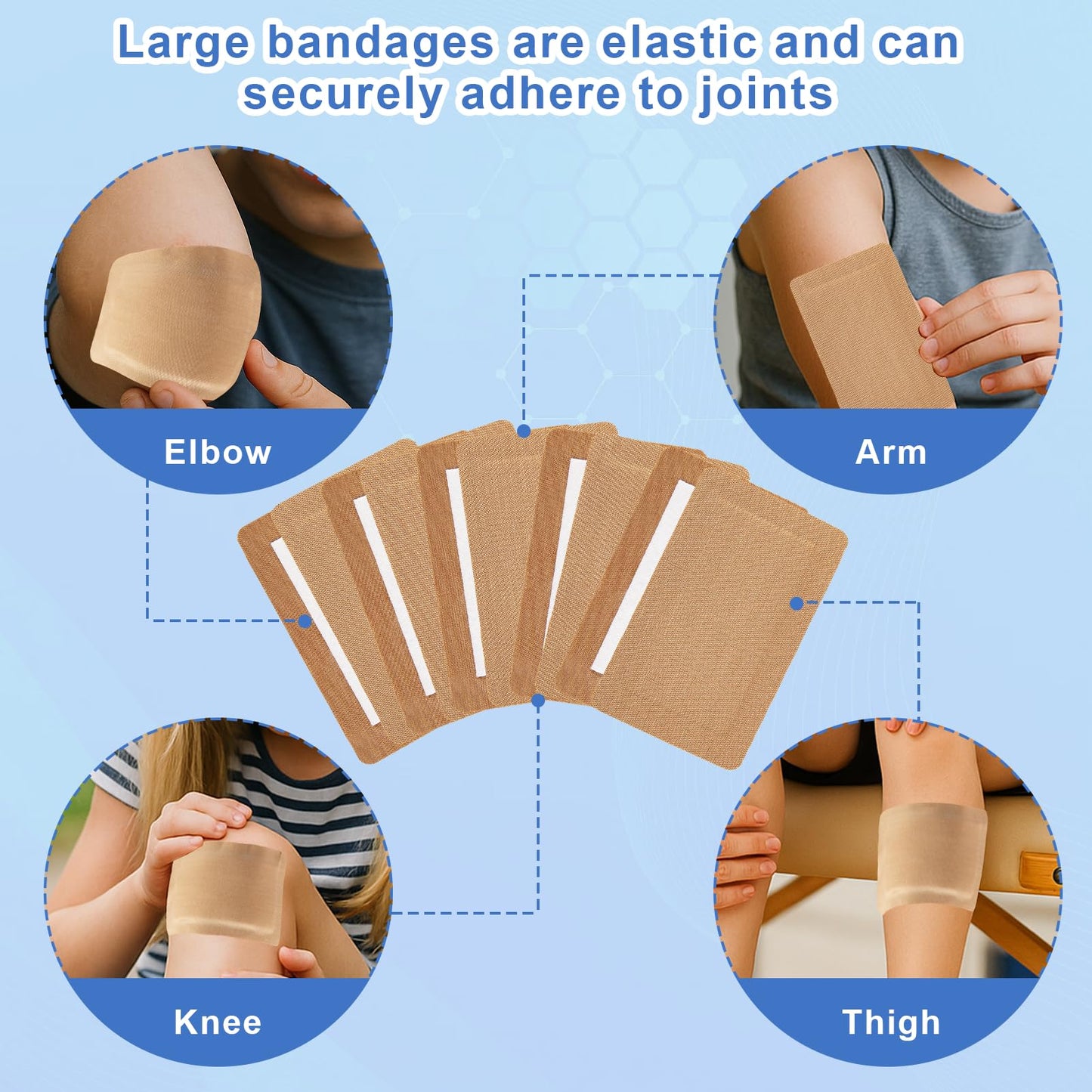 30 Pcs Extra Large Bandaids 5 X 3, Flexible Long Bandaids, Sterile Fabric Bandage, Large Bandages for Wounds, Large Adhesive Bandages with Non Stick Pad