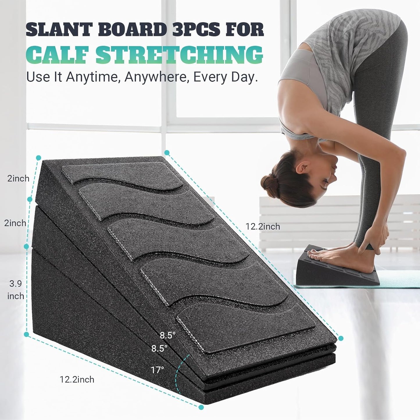 Slant Board - Adjustable Calf Stretching Incline Board | 5 Angles, 480 lbs Capacity for Yoga & Therapy