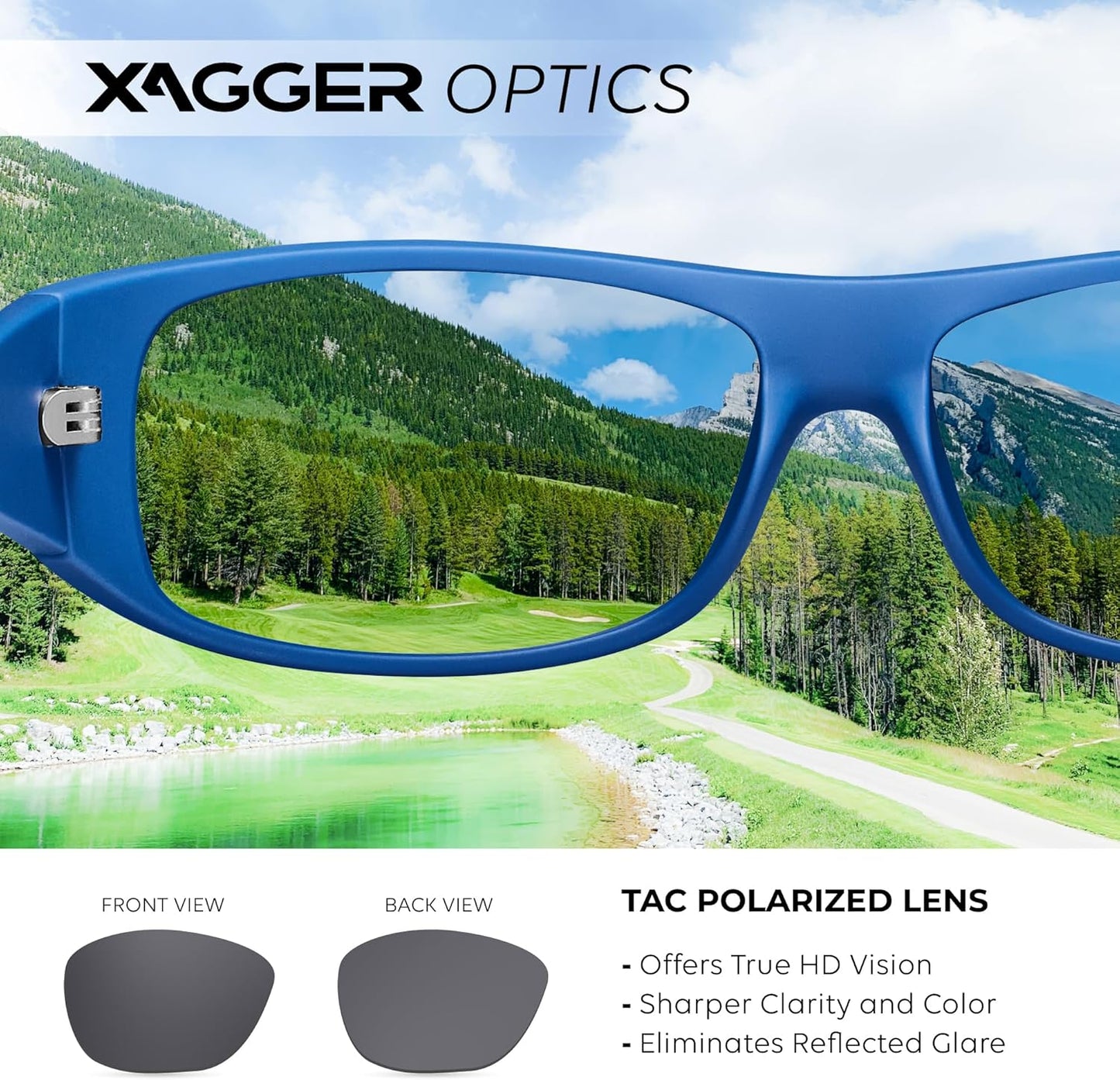 Xagger Sports Polarized Sunglasses - Men's Wrap-Around TR90 Frame for Ultimate Sun Protection