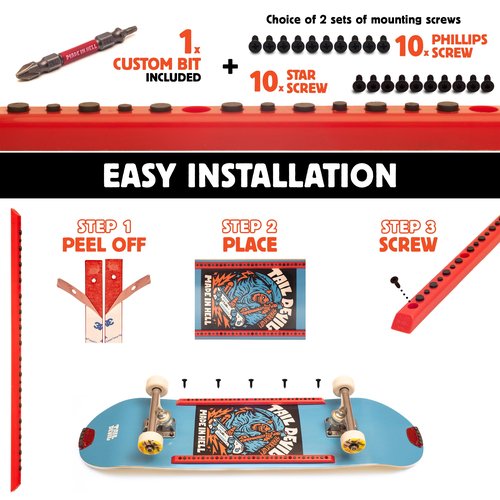 Rail Devils Sparking Skateboard Rails by Tail Devil | Skateboarding Deck Rails with Infused Flints for Sparks | Cool Spark Effect During Boardslides | Ultimate Skateboarder's Accessory