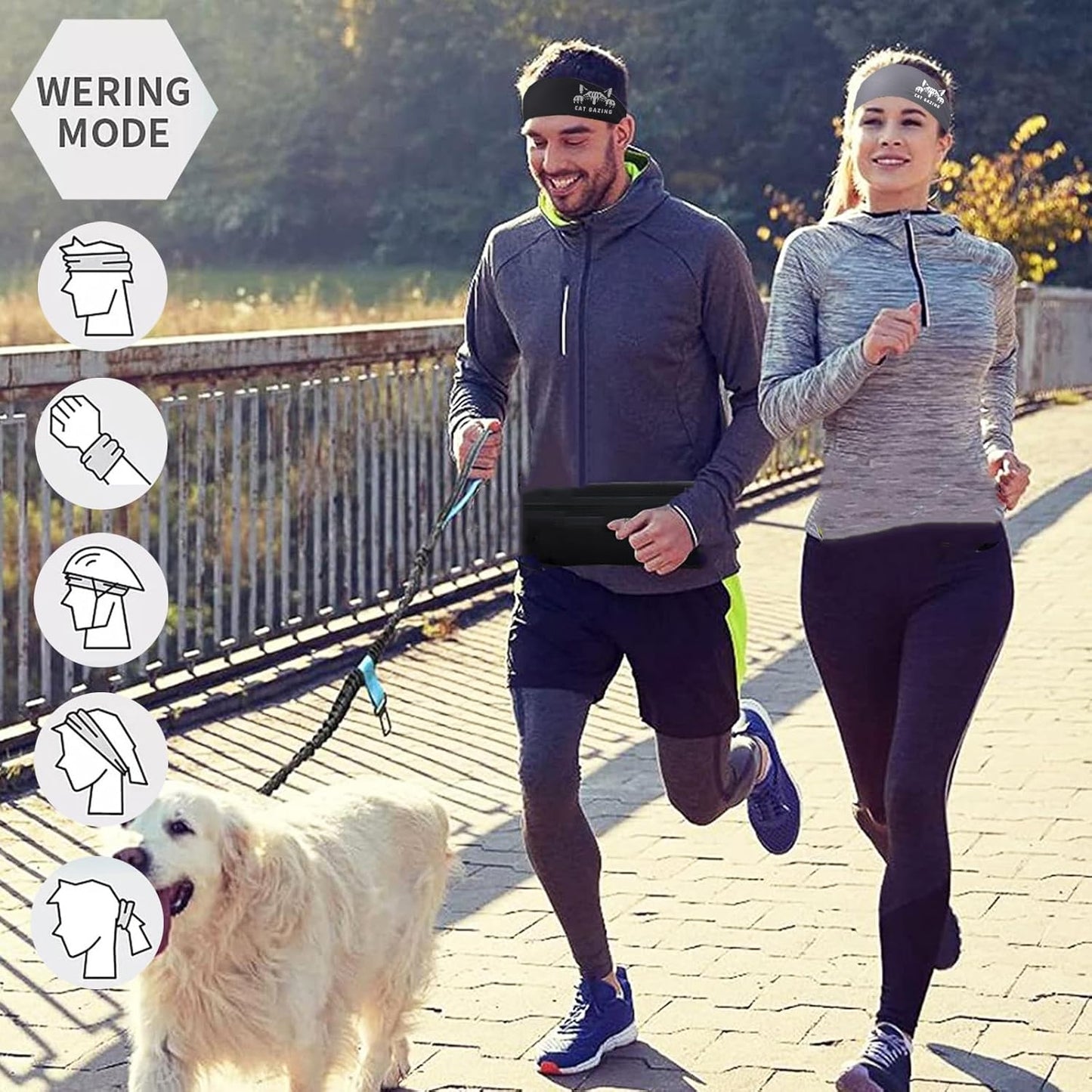 Skiennix 3-Piece Headband Set for Men | Sports Sweatbands for Workout & Running - Comfortable Fit